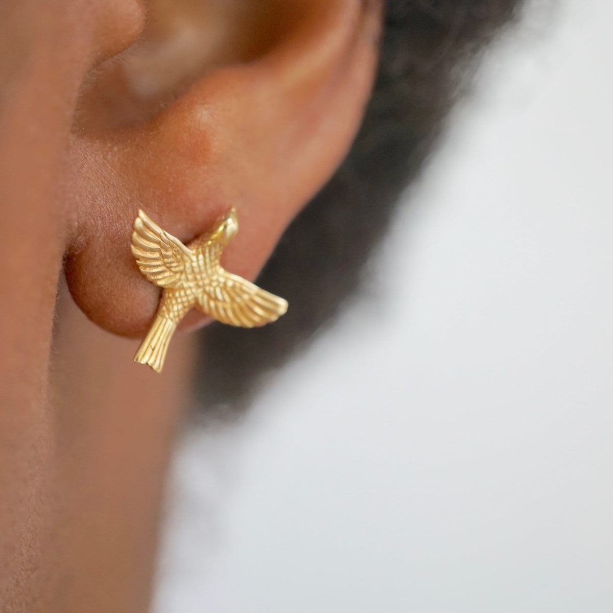 Love Bird Studs - Gold Valentine Earrings (228GP)