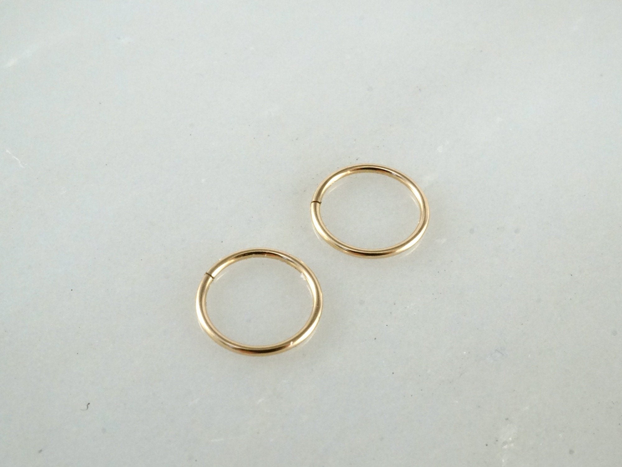 14K Gold Filled Mini Hoops - Two Sets of Earrings  | 20g Small Gold Silver Hoops | Sleepers | Nose Rings | Cartilage Hoops