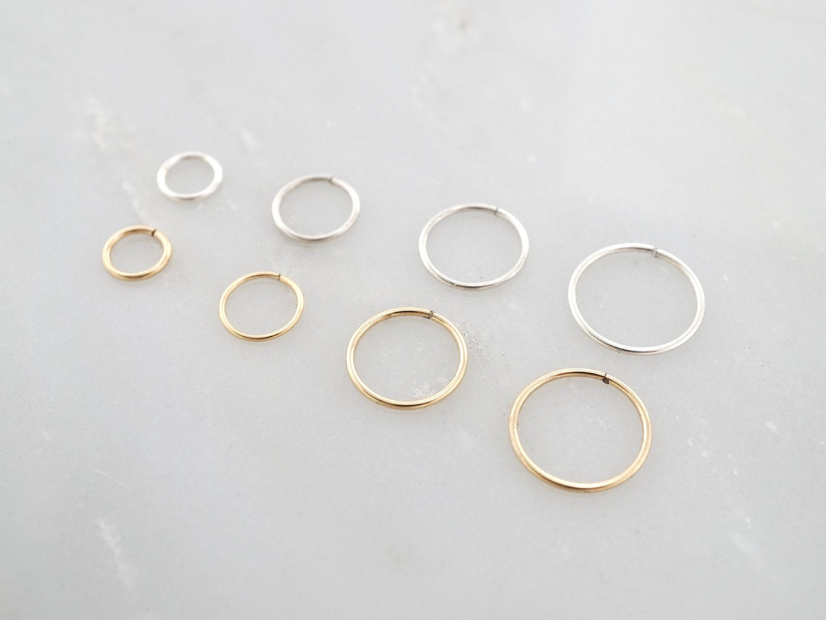 Gold Mini Hoop - 14K Gold Filled | 20g Small Gold Silver Hoop Single | Sleeper | Nose Ring | Cartilage Hoop
