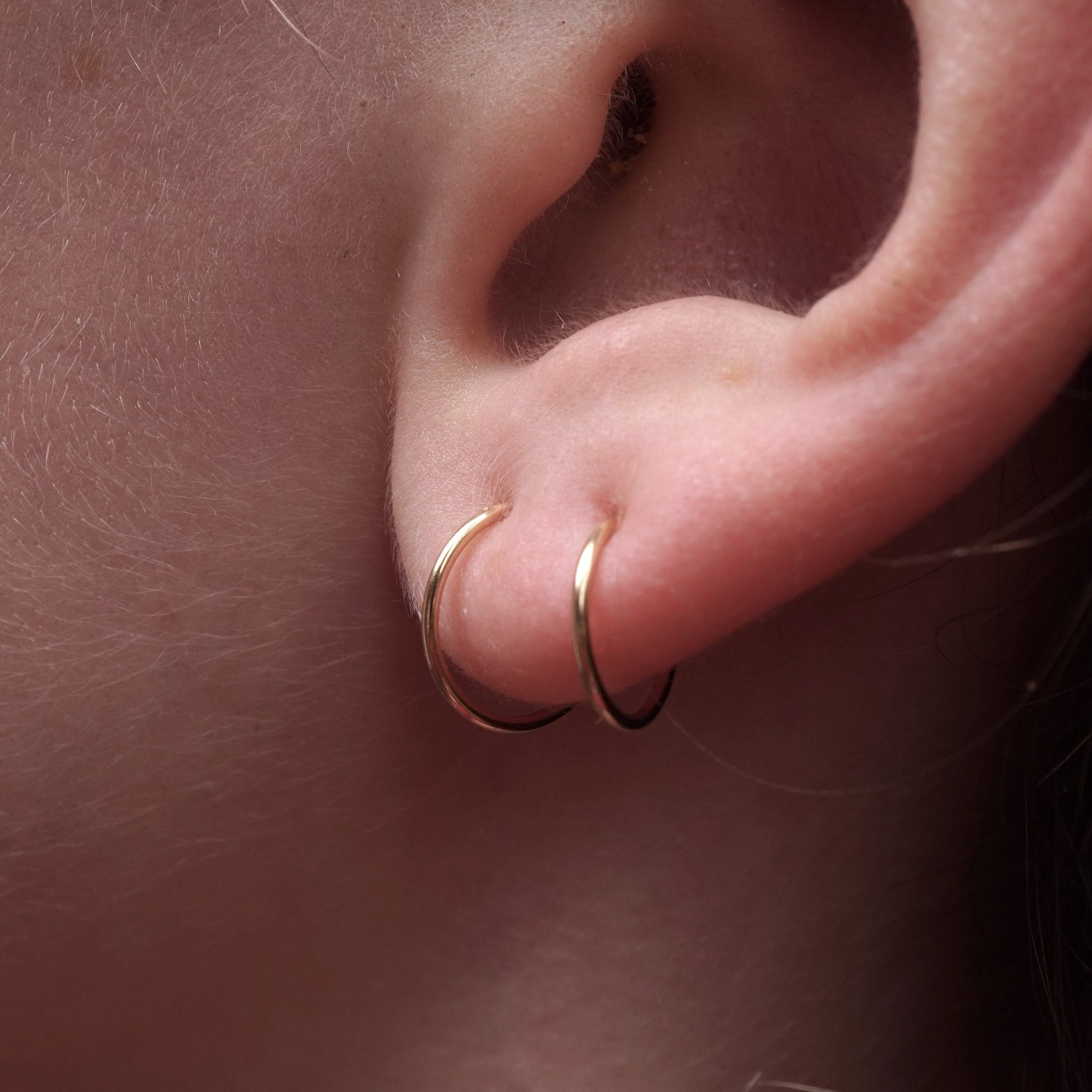 14K Gold Filled Mini Hoops - Two Sets of Earrings