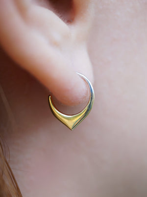 Tiny Petal Hoops  9mm Earrings  - Cartilage, Helix, Daith, Septum - Sterling Silver - Sleeper Hoops (S270)