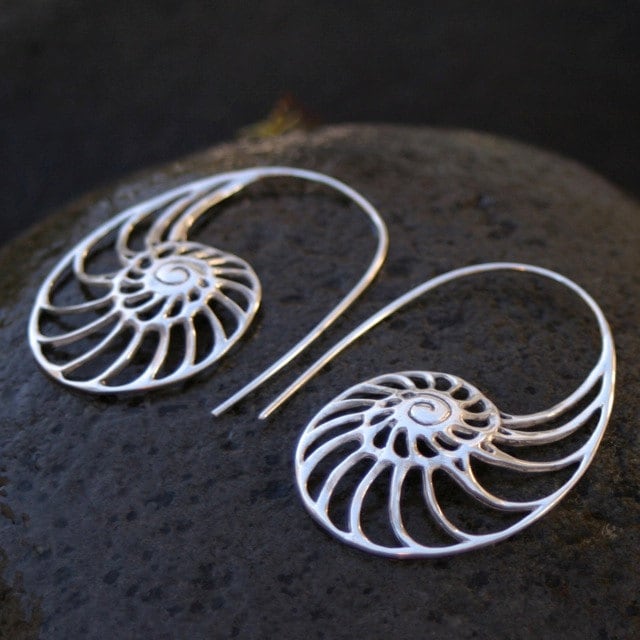 Nautilus Ammonite earrings Sterling Silver Earrings