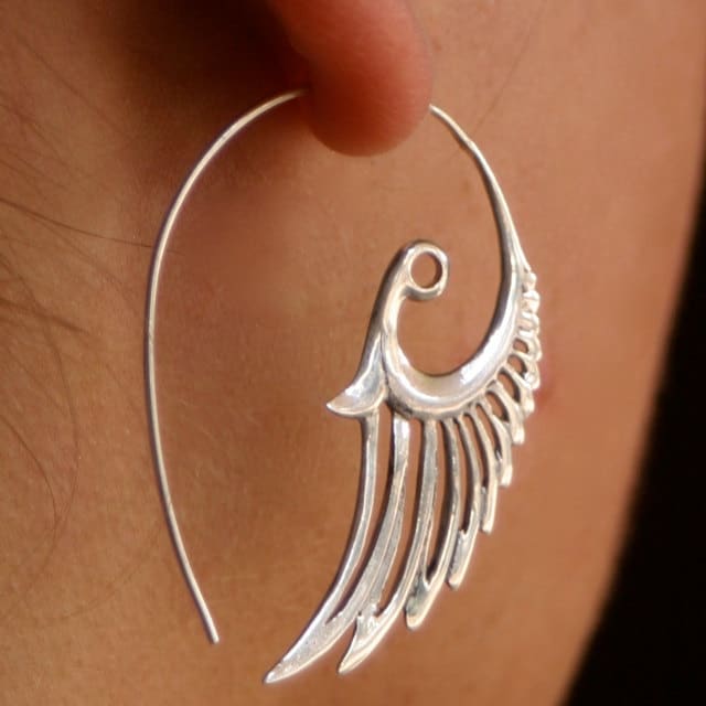 Feather Wing Earrings Sterling Silver