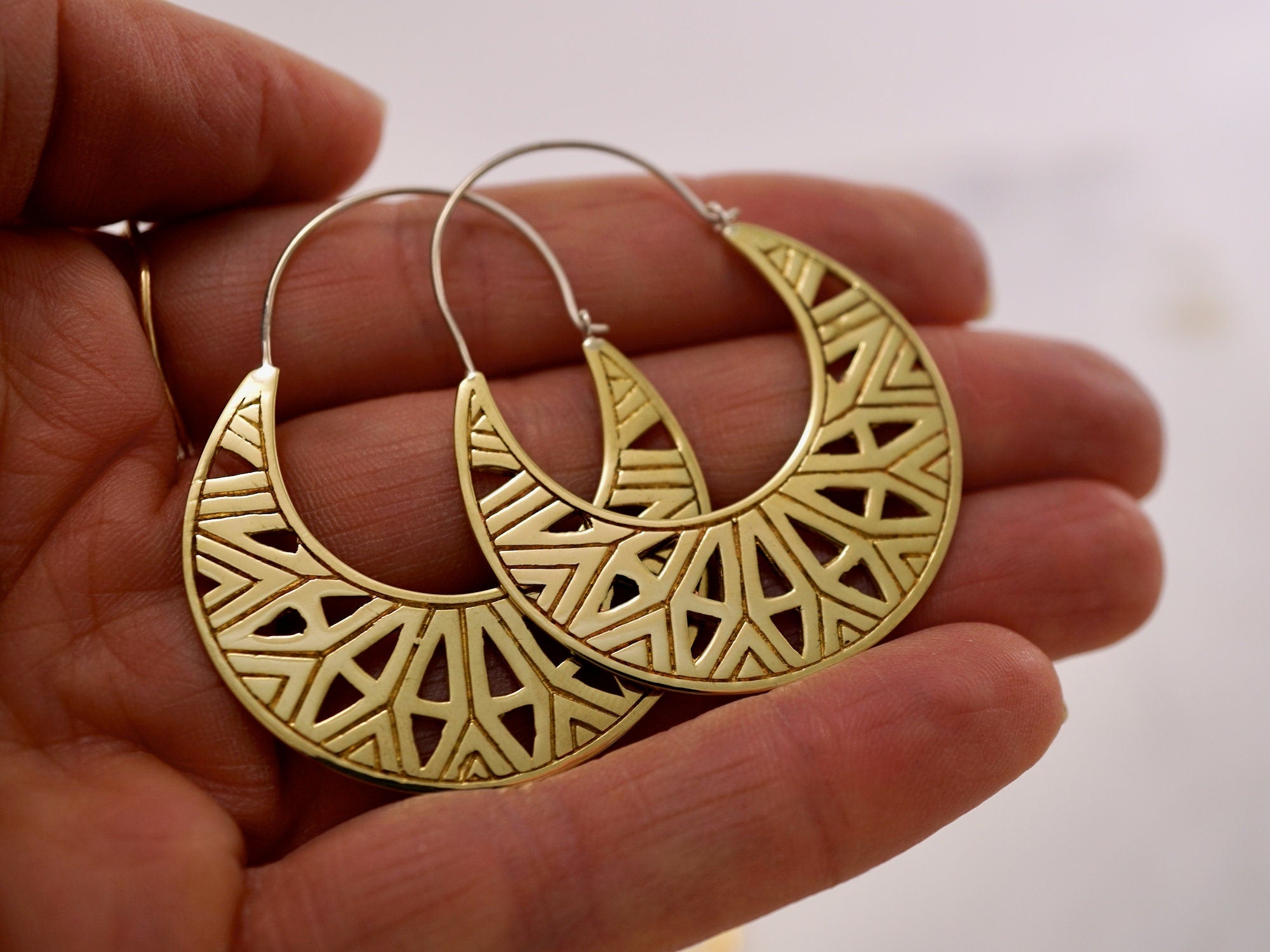 Spiral Earrings Gold - Minimalist Hoop Threader Earrings - TheBlissfulCo