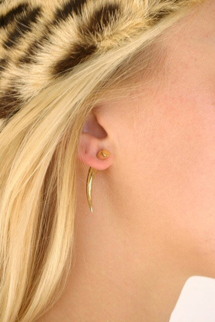 Fake Gauges - Small Gold Talon Earrings