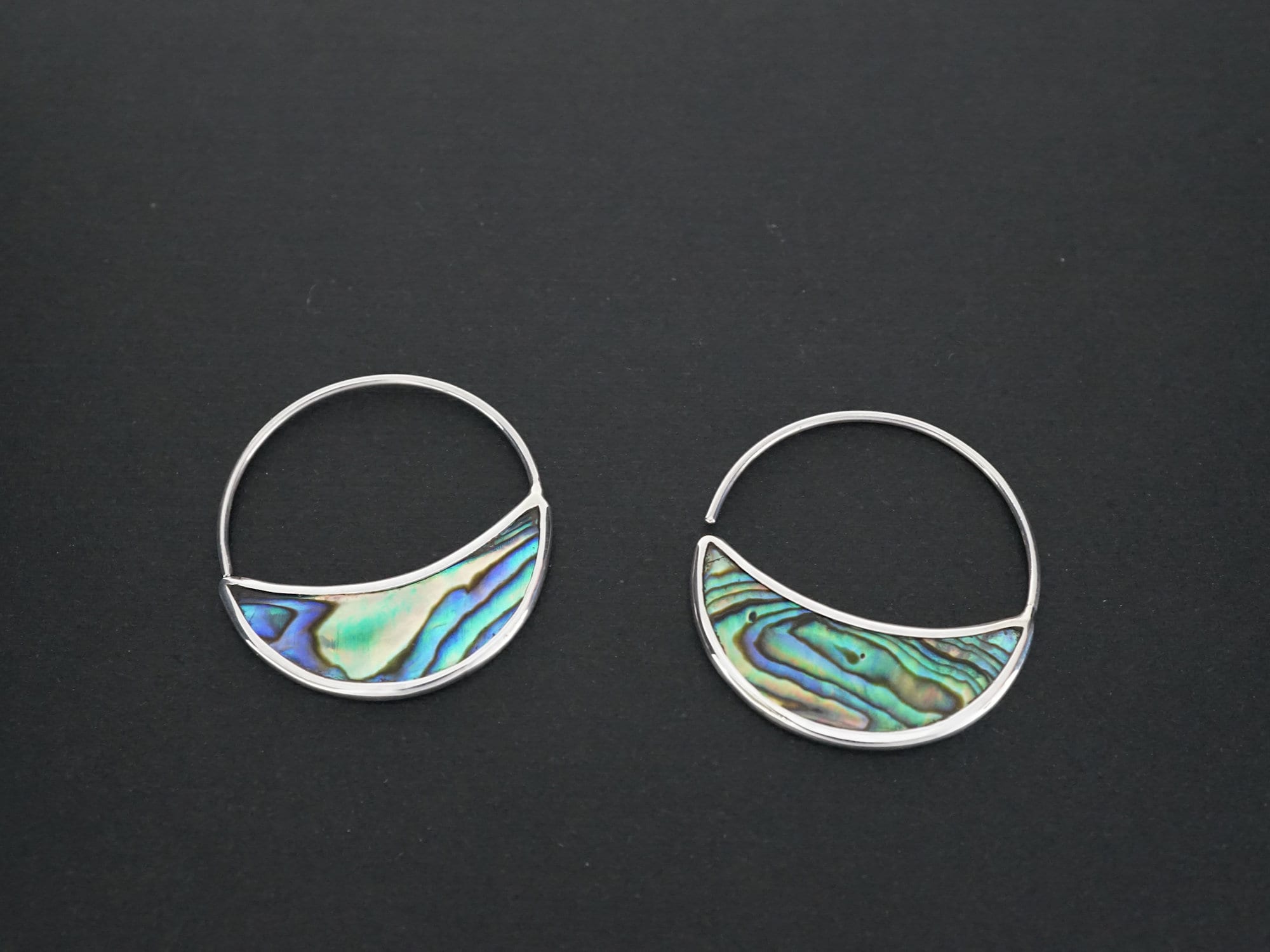 Abalone and Sterling Silver Hoop Earrings. Ocean Lover Gift for Pisces, Scorpio, Cancer