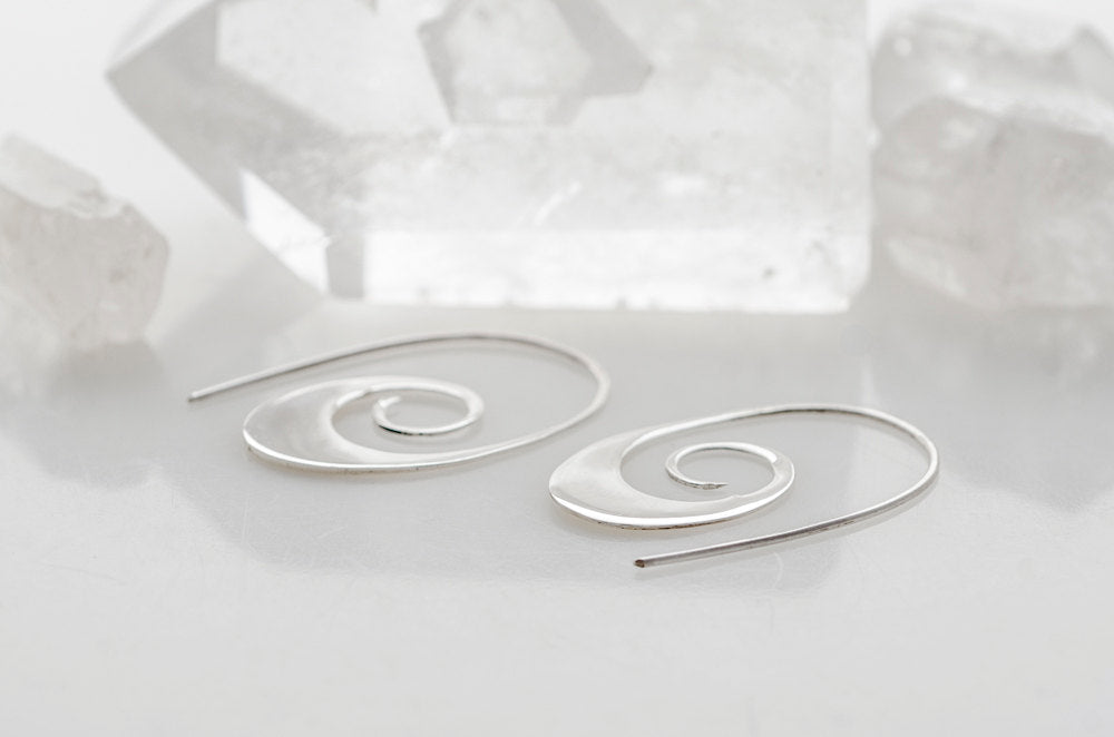 Solid Sterling Silver Spiral Earrings - Perfect Size - Minimalist Jewelry -  TheBlissfulCo