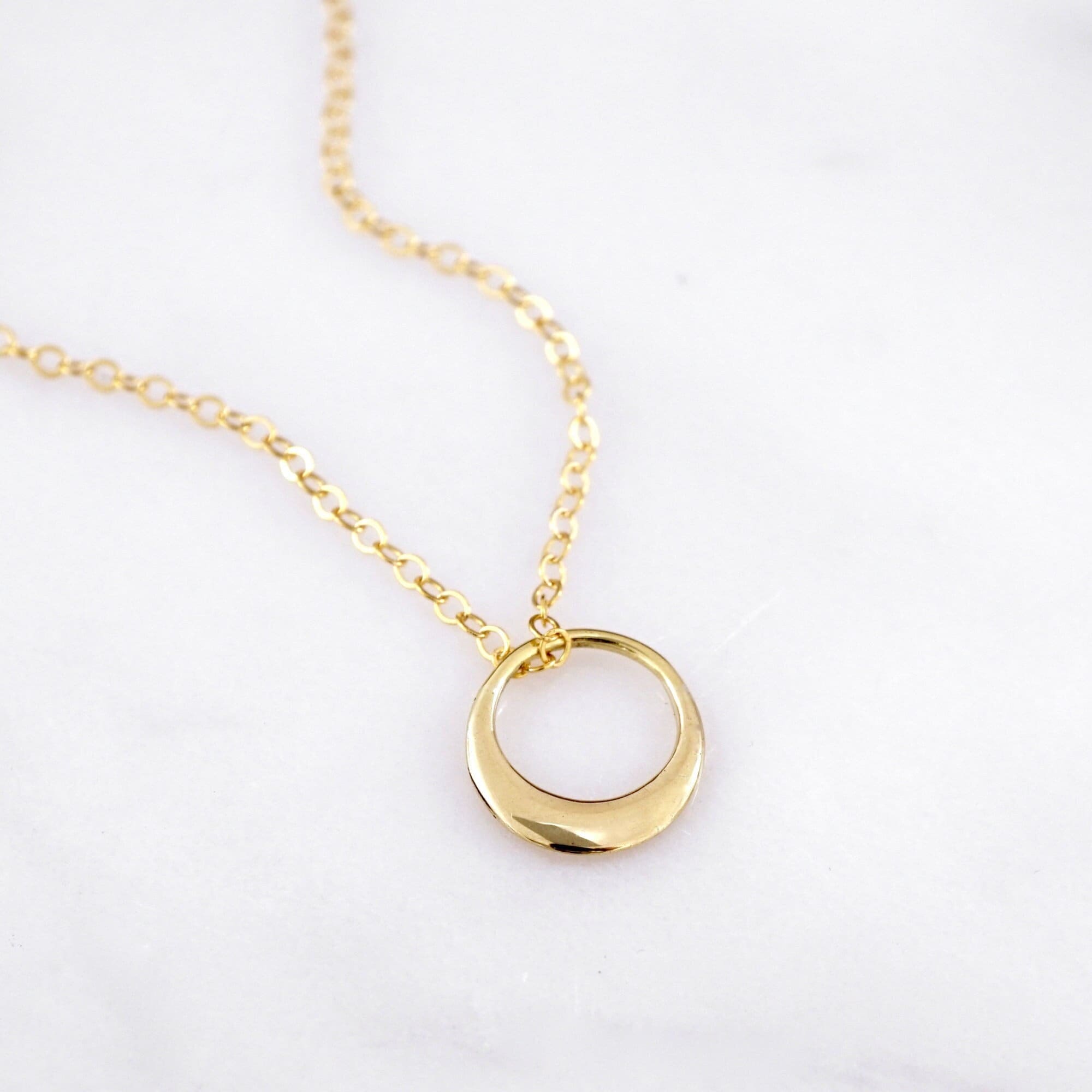 Dainty Eternity Circle Necklace Gold
