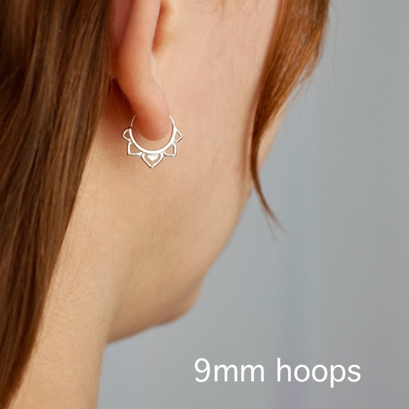 Flower Huggie Hoops Two Sets Sterling Silver - Everyday earrings (296S, 298S)