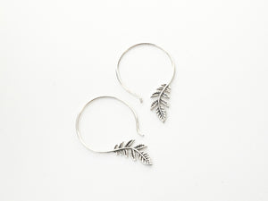 Silver leaf earrings - Sterling Silver