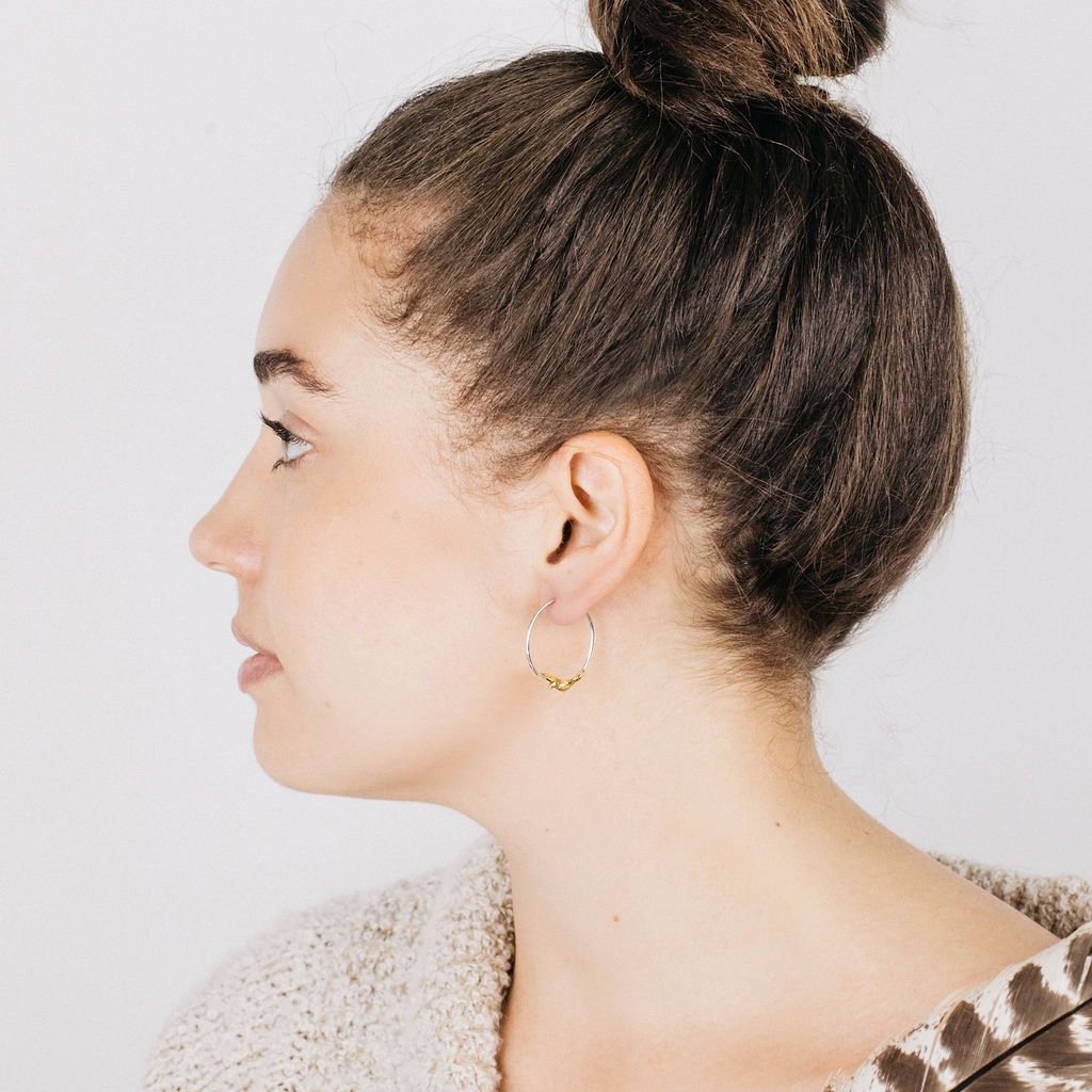 Textile Earring: Shop pink silver hoop online at bebaakstudio.com – Bebaak